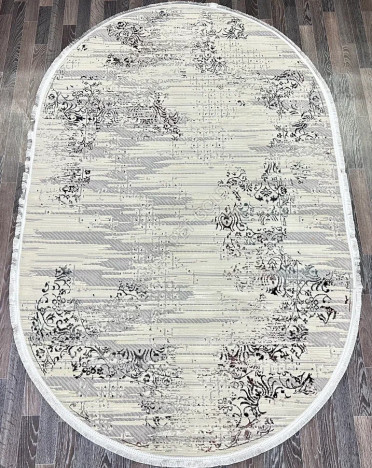 Ковер турецкий L157A FESTIVAL (Полиэстер, серый) овальный