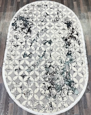 Ковер турецкий L161A FESTIVAL (Полиэстер, серый) овальный