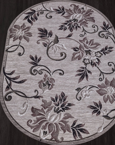 Ковер российский d353 Меринос SILVER (Полипропилен, серый) овальный