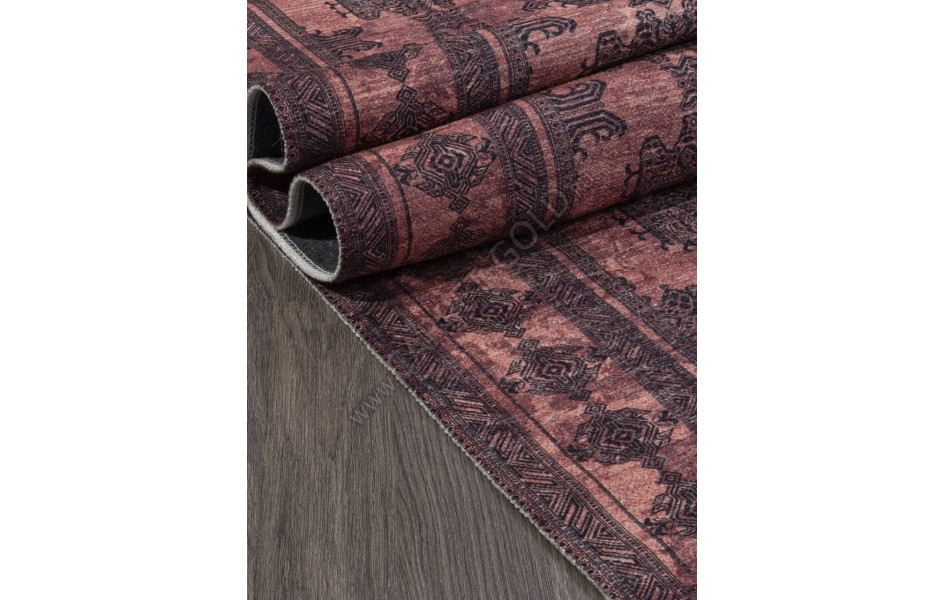 Ковер AB028A - RED / BLACK - Прямоугольник - коллекция LOTUS